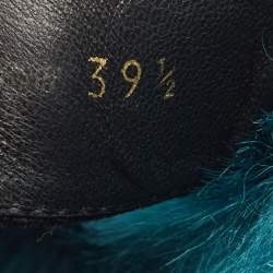 Prada Two Tone Velvet and Fur Flat Slides Size 39.5 