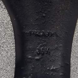 Prada Silver Glitter Logo Smoking Slippers Size 36.5