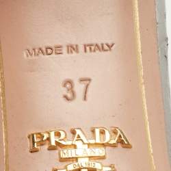 Prada Metallic Grey Python Embossed Leather Slide Sandals Size 37