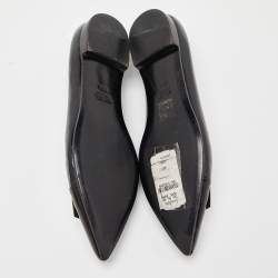 Pre Owned Prada Black Patent Leather Pointed Toe Ballet Flats Size 38.5