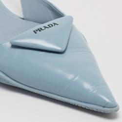 Prada Blue Leather Slingback Flats Size 39.5