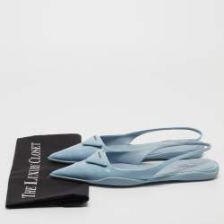Prada Blue Leather Slingback Flats Size 39.5