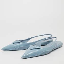 Prada etiquette slingback clearance flat