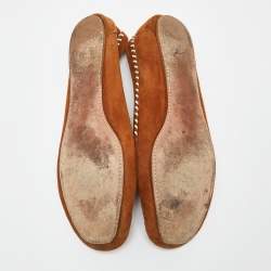 Pre Owned Prada Brown Suede Slip-On Loafers Size 39.5