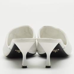 Pre Owned Prada White Quilted Leather Slide Sandals Size 41 