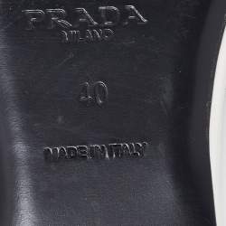 Prada White Quilted Leather Logo Slides Size 40