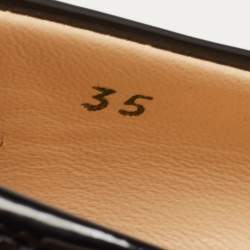 Pre Owned Prada Black Patent Leather Block Heel Pumps Size 35