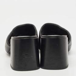Prada Black Quilted Leather Slide Sandals Size 39