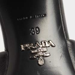 Prada Black Quilted Leather Slide Sandals Size 39