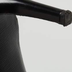 مملوكة مسبقًا Prada Black Leather Pointed Toe Slingback Sandals Size 37