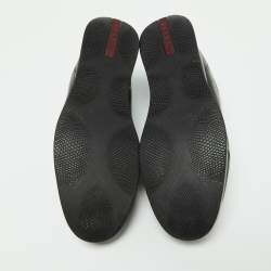 Pre Owned Prada Black Leather Low Top Sneakers Size 40.5
