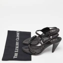 Prada Black Leather Slingback Sandals Size 36