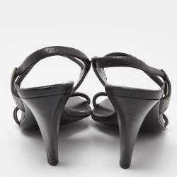 Prada Black Leather Slingback Sandals Size 36