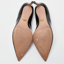 Pre Owned Prada Black Leather Pointed Toe Pumps Size 41