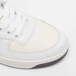 Pre Owned Prada White Leather Lace Up Low Top Sneakers Size 36.5