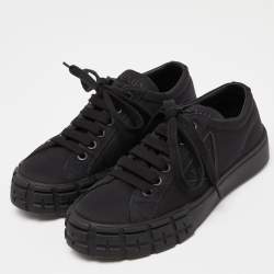Prada Black Re-Nylon Wheel Cassetta Sneakers Size 38