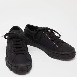 Prada Black Re-Nylon Wheel Cassetta Sneakers Size 38
