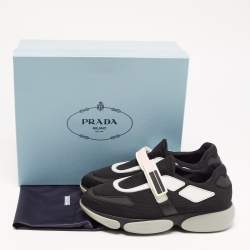 Pre Owned Prada Black Mesh Velcro Strap Low Top Sneakers Size 38