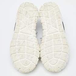 Pre Owned Prada Black Canvas Double Wheel Lace Up Sneakers Size 38