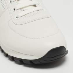 Prada White Leather Trainers Lace Up Sneakers Size 38