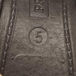 Pre Owned Prada Black Logo Knit Fabric Low Top Sneakers Size 38