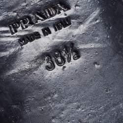 Pre Owned Prada Beige/Brown Leopard Print Calf Hair Smoking Slippers Size 38.5