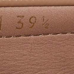 Pre Owned Prada Beige  Patent Leather Slip On Loafers Size 39.5