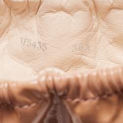 Prada Beige Patent Leather Bow Scrunch Ballet Flats Size 36.5