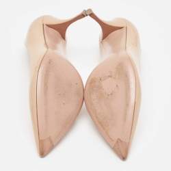 Prada Beige Patent Leather Pointed Toe Pumps Size 40.5 