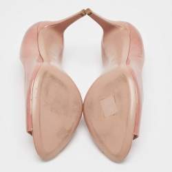 Pre Owned Prada Pink Patent Leather Peep Toe Pumps Size 40