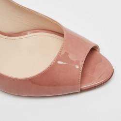 Pre Owned Prada Pink Patent Leather Peep Toe Pumps Size 40
