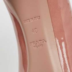 Pre Owned Prada Pink Patent Leather Peep Toe Pumps Size 40