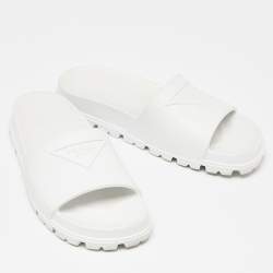 Prada White Rubber Slides Size 39