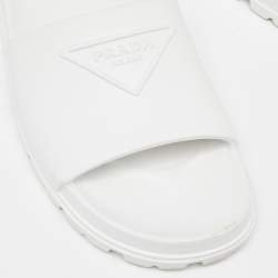 Prada White Rubber Slides Size 39