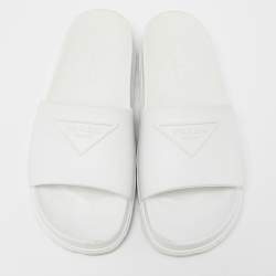 Prada White Rubber Slides Size 39