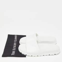 Prada White Rubber Slides Size 39