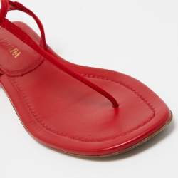 Prada Red Suede Thong Flat Sandals Size 39.5