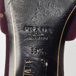 Prada Purple Suede Crystal Embellished Flat Slides Size 39.5