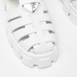 Prada White Rubber Monolith Platform Sandals Size 36