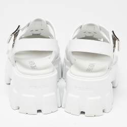 Prada White Rubber Monolith Platform Sandals Size 36