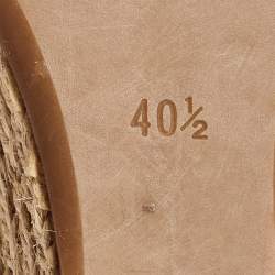 Pre Owned Prada Sport Brown Leather Braided Accents Wedge Espadrilles Sandals Size 40.5