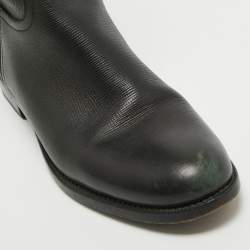 Prada Black Leather Knee Length Boots Size 39
