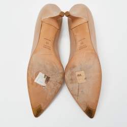 Prada Beige Leather Pointed Toe Pumps Size 39