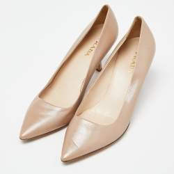 Prada Beige Leather Pointed Toe Pumps Size 39