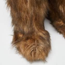 Pre Owned Prada Brown Faux Fur Calf Boots Size 39