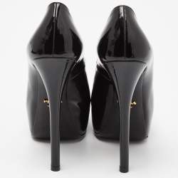 Prada Black Patent Leather Platform Pumps Size 38