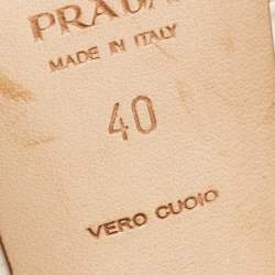 Pre Owned Prada White Leather Pointed Toe Slingback Pumps Size 40