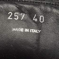 Prada Black Leather and Fabric Monolith Mid Calf Boots Size 40