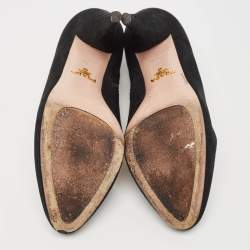 Pre Owned Prada Black Suede Mary Jane Pumps Size 36
