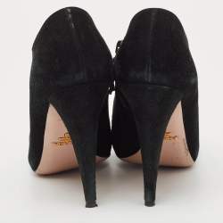 Pre Owned Prada Black Suede Mary Jane Pumps Size 36